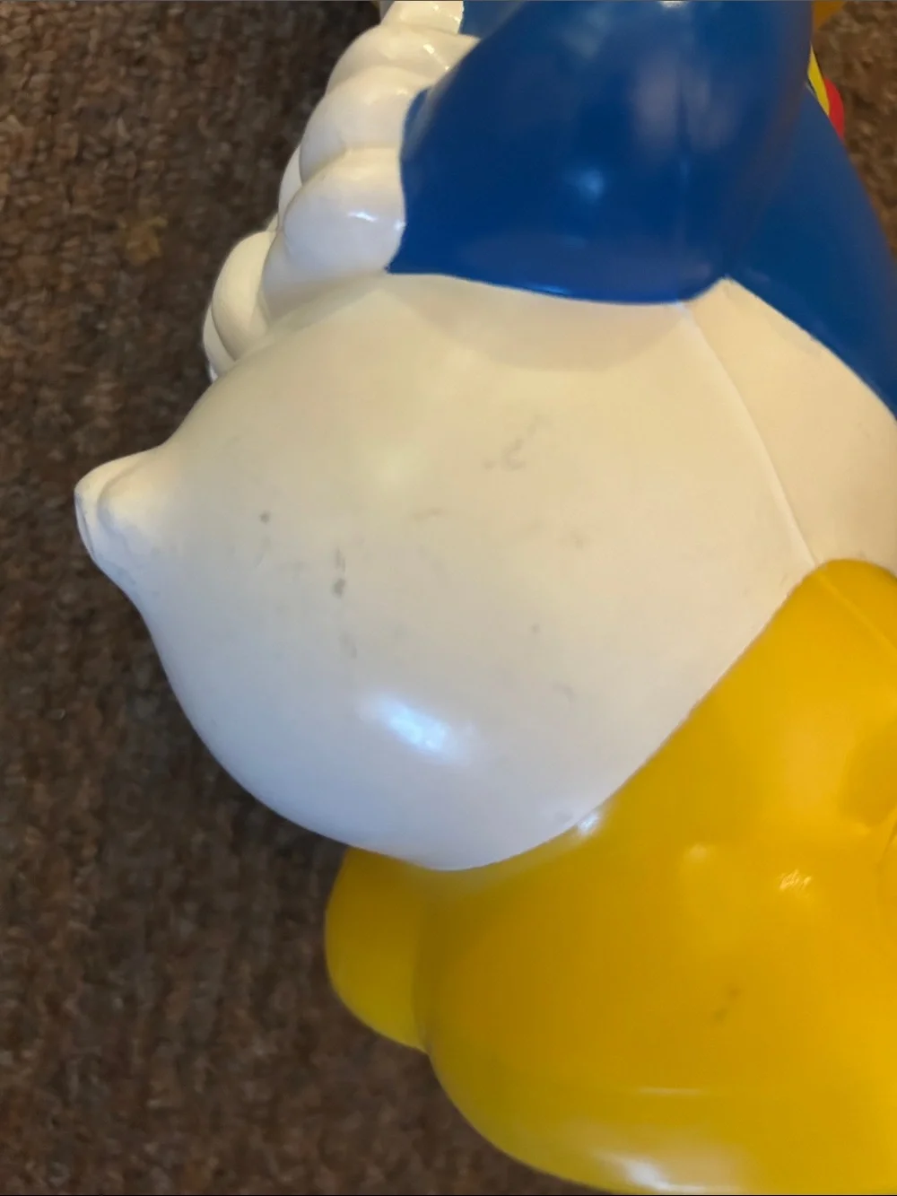 Vintage Disney Donald Duck Hard Plastic Water Bottle Straw and Cap Intact.